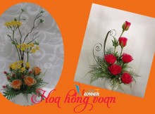 hoa hồng bằng vải voan